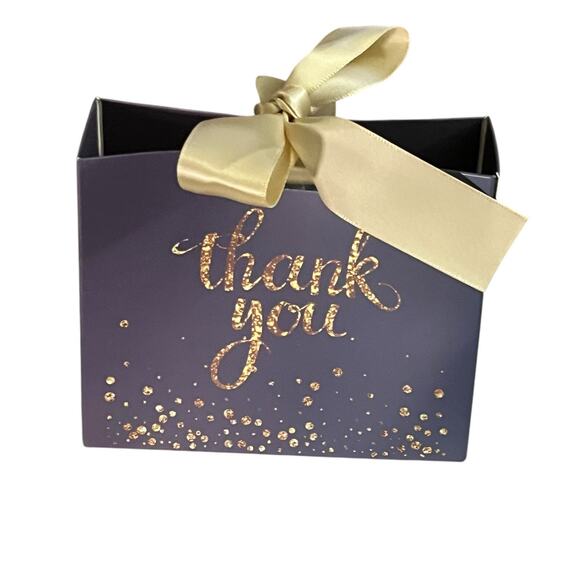 Thank You Gift Bags Mini Party Favor Navy Blue Gold 4.6 x 1.8 x 3.9'' 24 Pcs - Picture 5 of 7